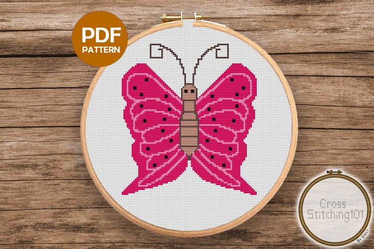 Butterfly Cross Stitch Pattern PDF example image 1