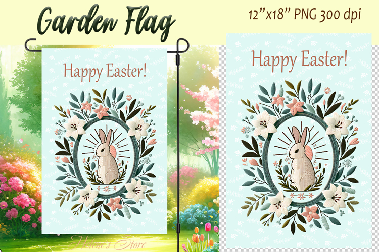 Easter Garden Flag Sublimation |Religious sublimation design