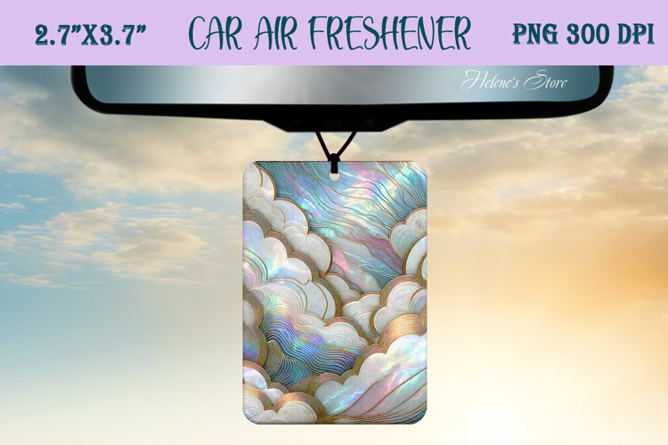 Blue & gold iridescent ocean Air Freshener Car sublimating