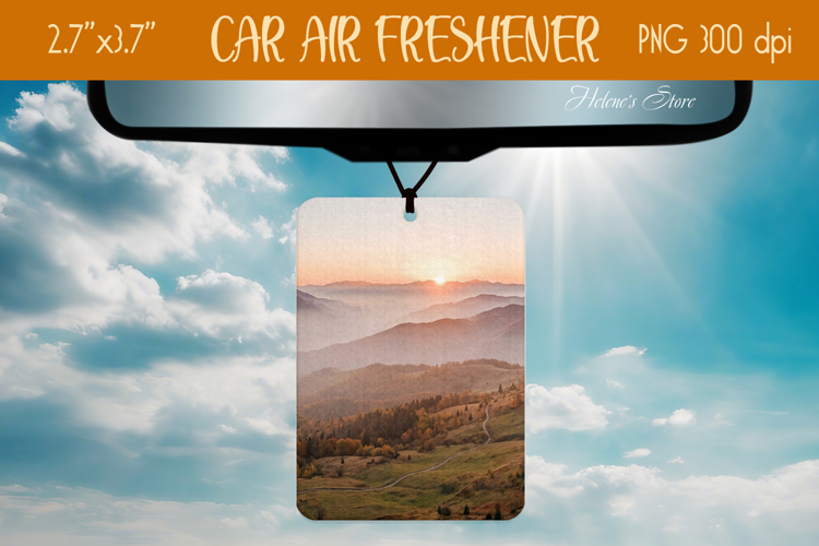 Morning Mountains Air Freshener Car sublimation design png