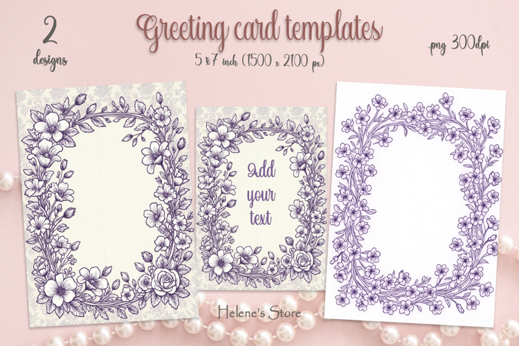 Vintage floral frame for cardmaking | Scrapbooking templates