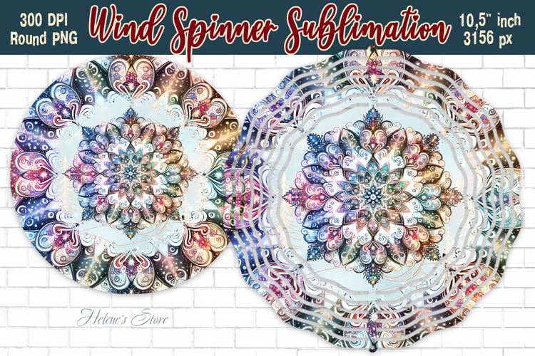 Christmas Snowflake Wind Spinner wrap sublimation design png