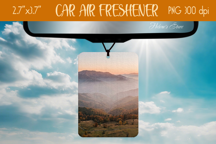 Morning Mountains Air Freshener Car sublimation design png