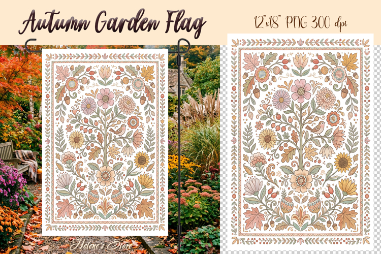 Autumn Garden Flag Sublimation | Fall patterns garden design