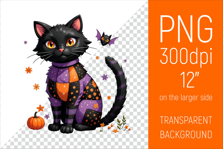 Halloween Black Cat Clipart |Halloween Party Design example image 1