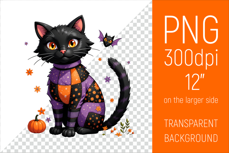 Halloween Black Cat Clipart |Halloween Party Design