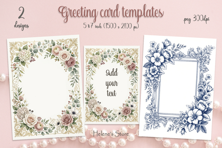Vintage floral frame for cardmaking | Scrapbooking templates