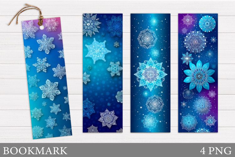 Snowflakes Bookmark Design. Christmas Bookmark Sublimation