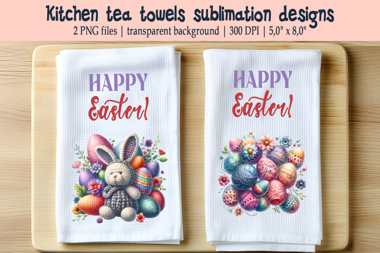 Easter cross with flowers lily kitchen tea towel sublimation