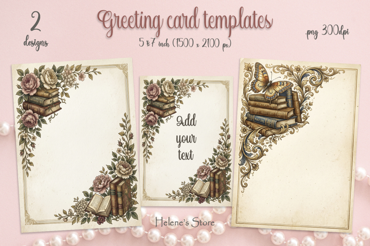 Vintage floral book & frame for cardmaking | Card templates