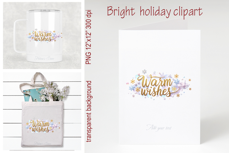 Bright Warm Wishes quote sublimation design clipart png