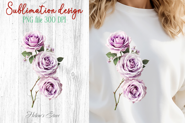 Summer flowers sublimation design png | Cute roses clipart