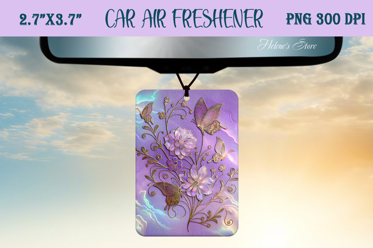 Iridescent floral pattern Air Freshener Car sublimating