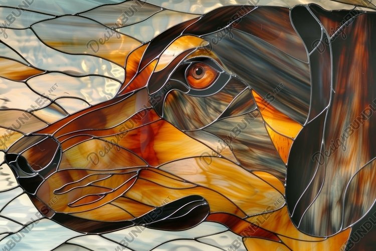 Labrador Dog Stained Glass Background Wallpaper