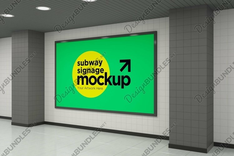 Subway Signage Horizontal Mockup