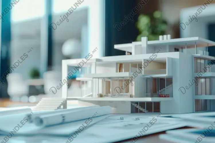 Modern House Model Background Wallpaper