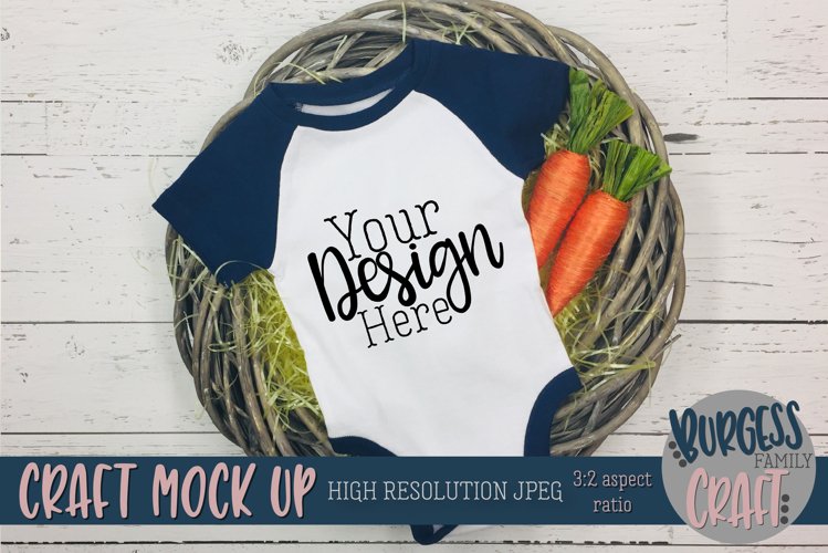 Easter Baby bodysuit Craft mock up |High Resolution JPEG example image 1