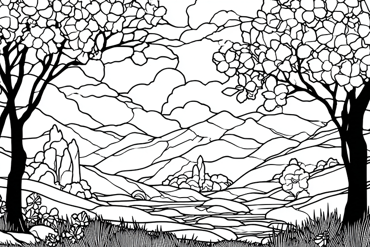 Mountain Tree Silhouette Image 22