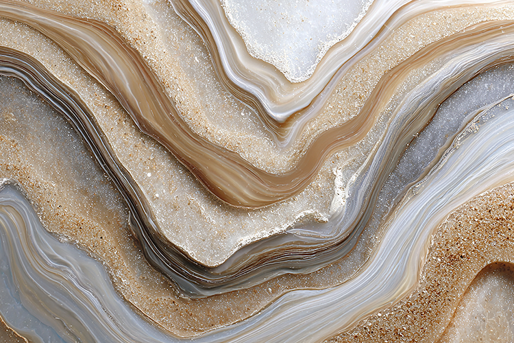 Beige Quartz with Golden Sand Layers