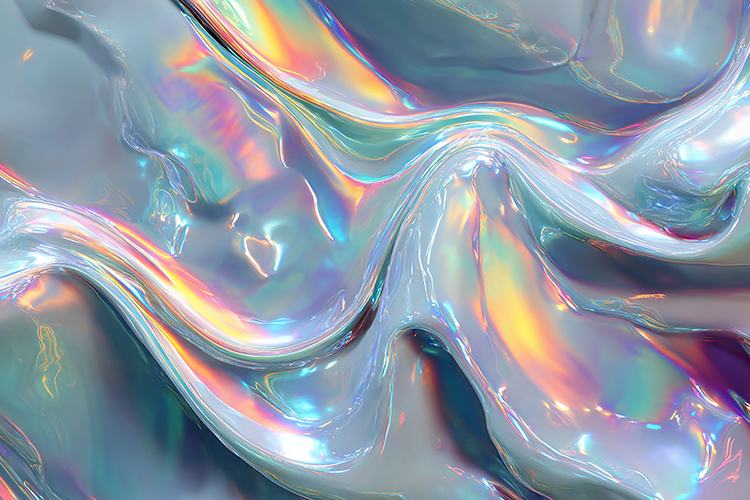 Vibrant Holographic Liquid Chrome