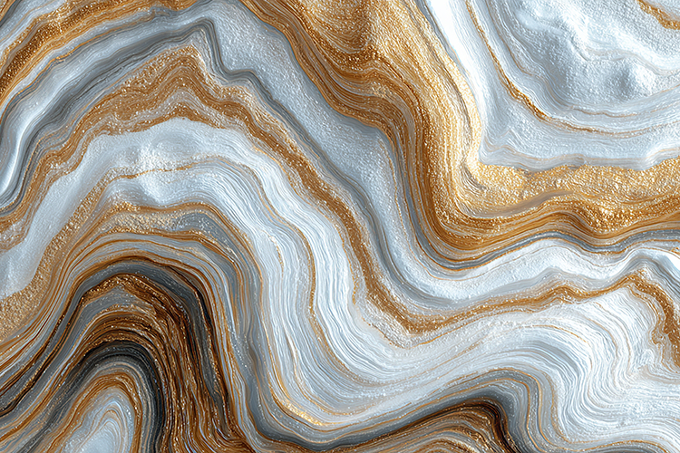 Elegant Gold and White Fluid Marble