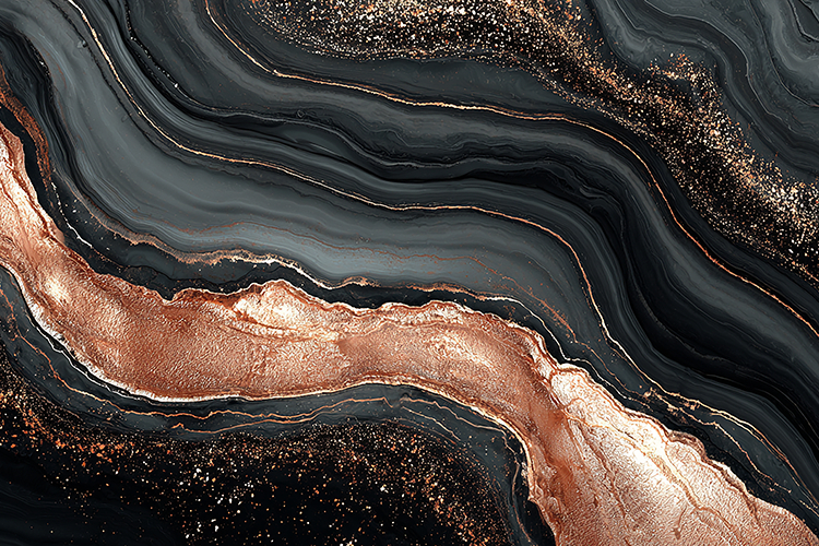 Black Marble with Rose Gold Vein