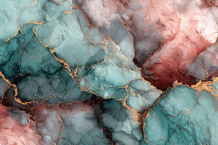 Teal and Dusty Rose Mineral Texture