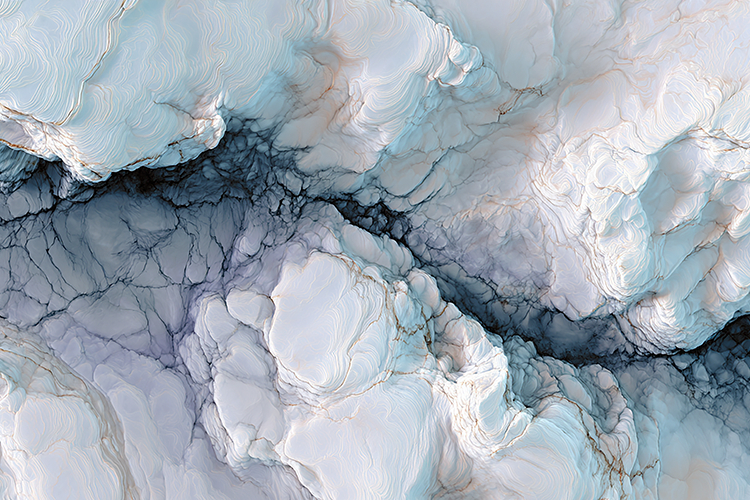 Arctic Blue and White Flowing Marble