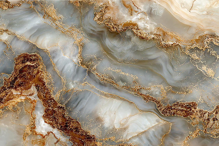 Blue Gold Marble Luxury Texture