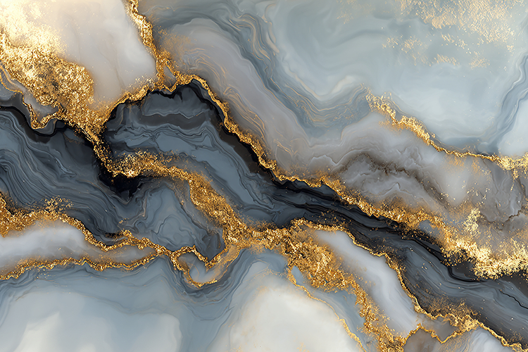 Elegant Blue Gold Marble Texture