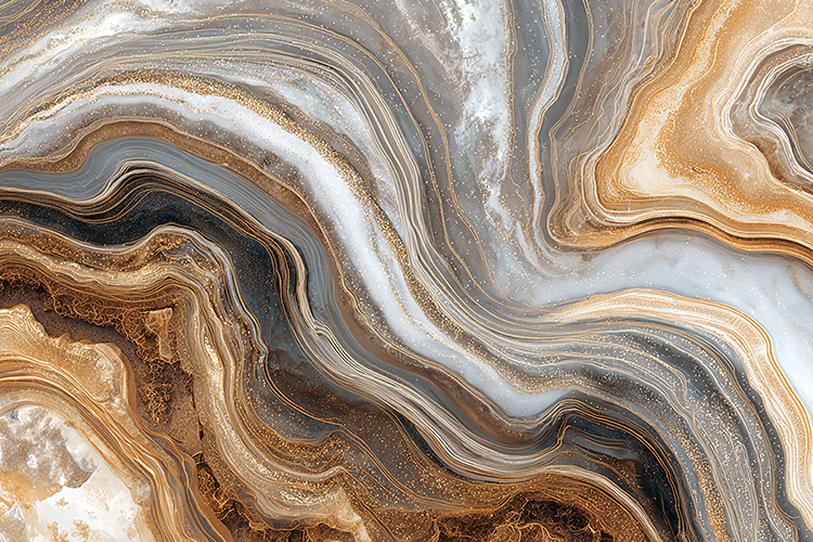 Golden Brown Swirl Marble Art Bundle