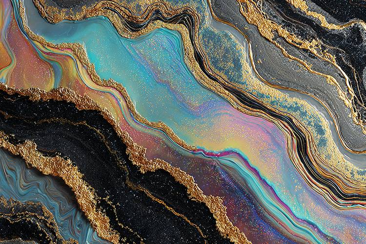 Iridescent Gold Vein Marble Art Bundle