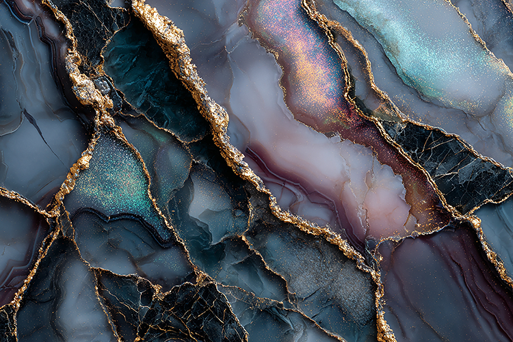 vibrant colors, abstract art, marble pattern, gold accents,