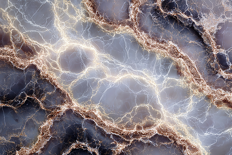 Intricate golden and white veins