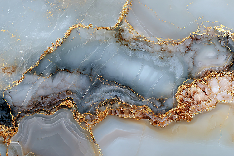 Marble surface gold accents unique pattern