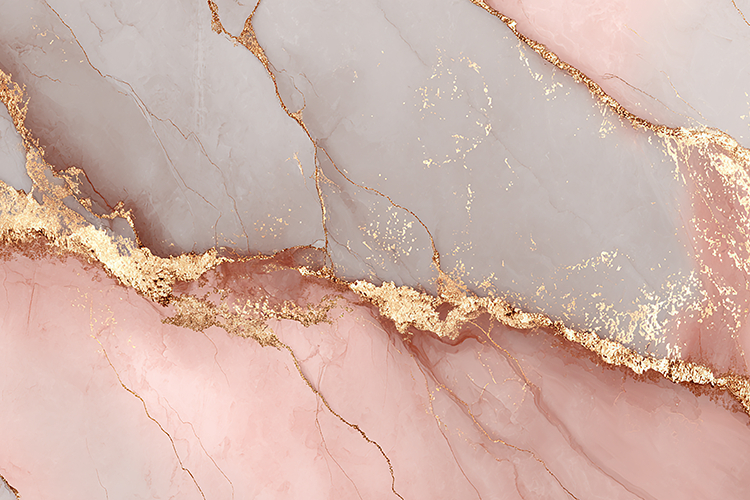 Pink Marble and Gold Leaf Abstract Background