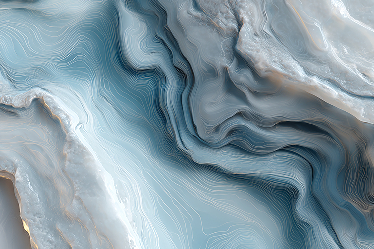 Soft Blue Onyx Stone with Fine Topographic Lines