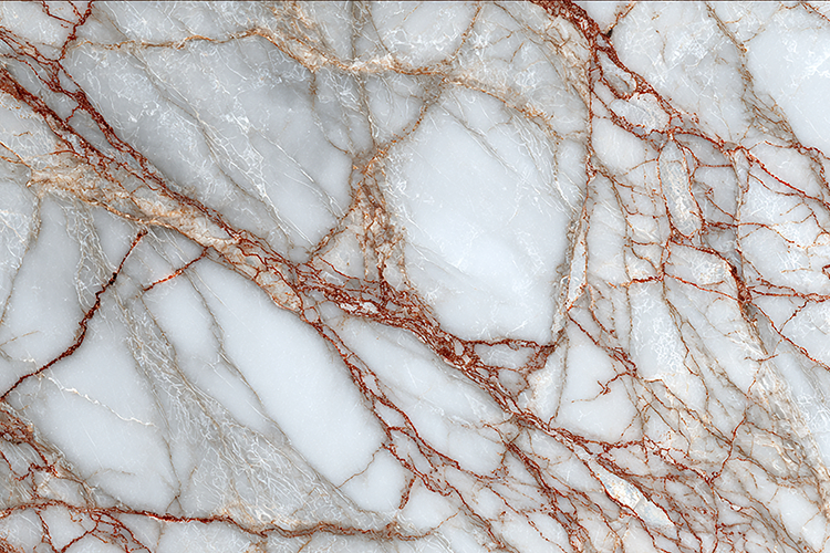 White Marble Texture with Dramatic Red Mineral Veins
