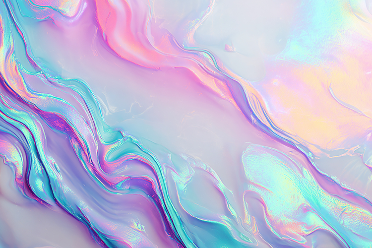 Iridescent Pastel Liquid Swirl Art