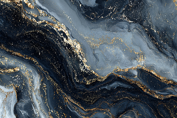 Luxury Charcoal Grey Marble Texture with Gold Vein Accents