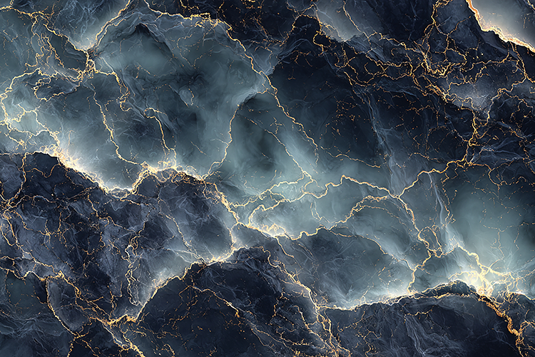 Smoky Blue Agate Texture with Glowing Golden Veins