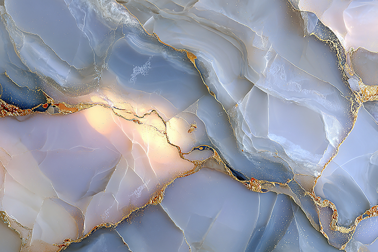 Soft Blue Quartzite Stone Texture with Warm Gold Veins