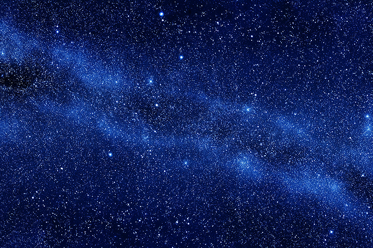 Vibrant Blue Milky Way Background with Brilliant Stars