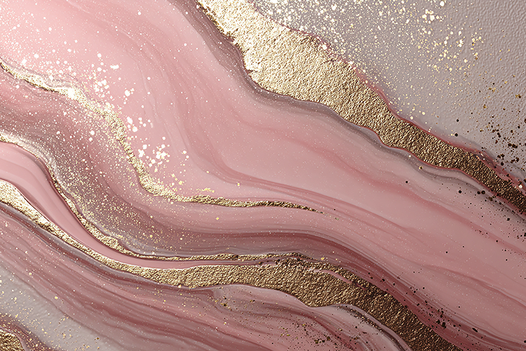 Luxury Blush Pink Marble with Sweeping Gold Glitter Veins