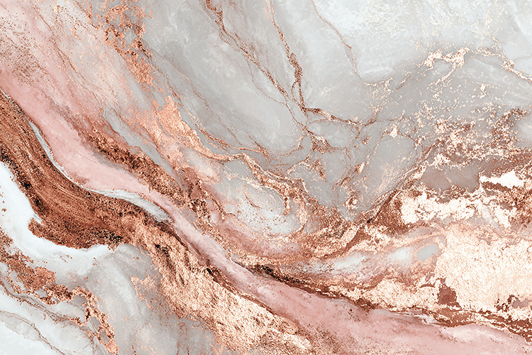 Abstract Rose Gold and White Marble Texture with Copper