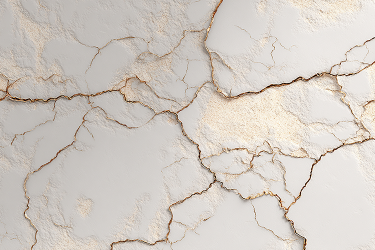 Elegant White Stone Texture with Intricate Gold Kintsugi
