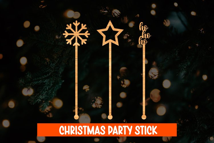 Christmas Party Stick Laser Cut Design,Christmas Party Decor example image 1