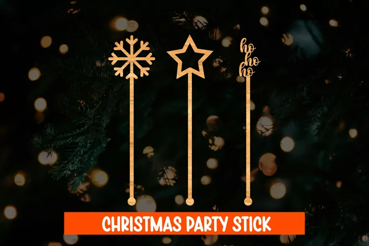 Christmas Party Stick Laser Cut Design,Christmas Party Decor
