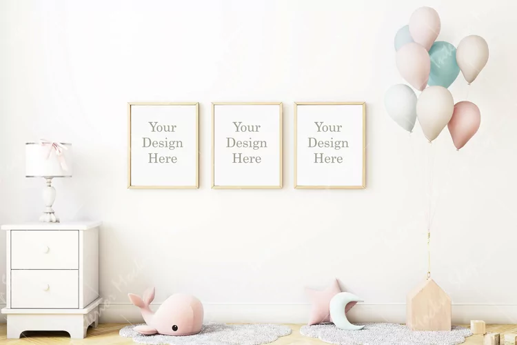 Frame mockup, Kids mockup,Poster Mockup, Mockup in interior