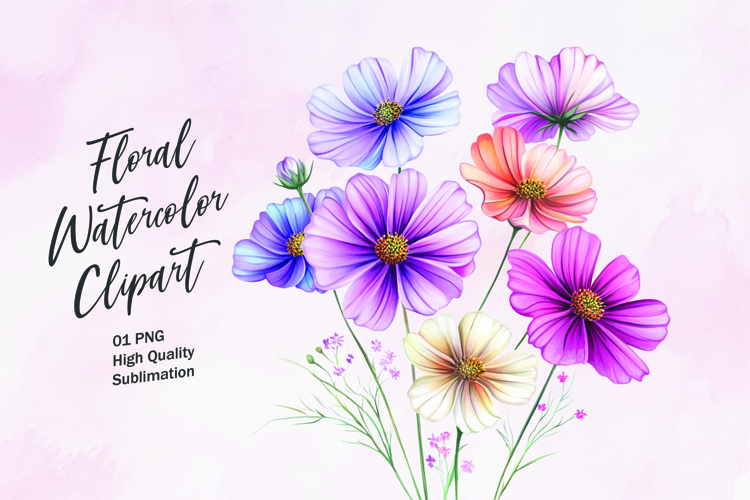 Watercolor Flowers Image 4